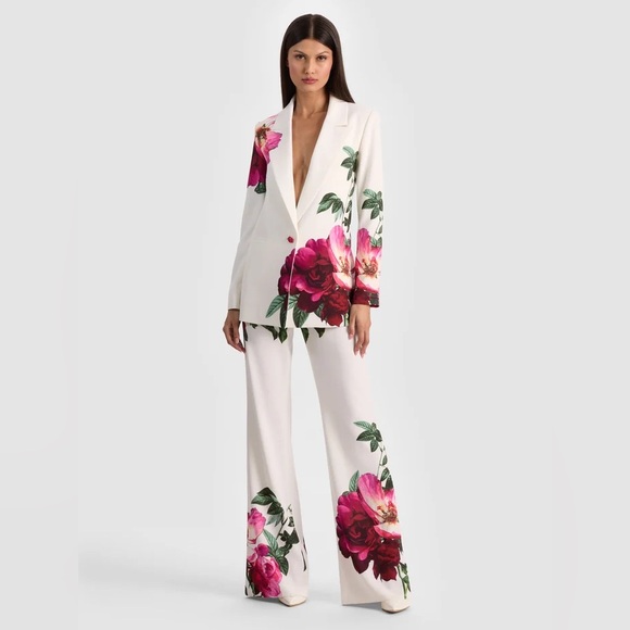 Alice + Olivia Denny Boyfriend Blazer in Empress Bloom Off White- New with Tags - Picture 2 of 8